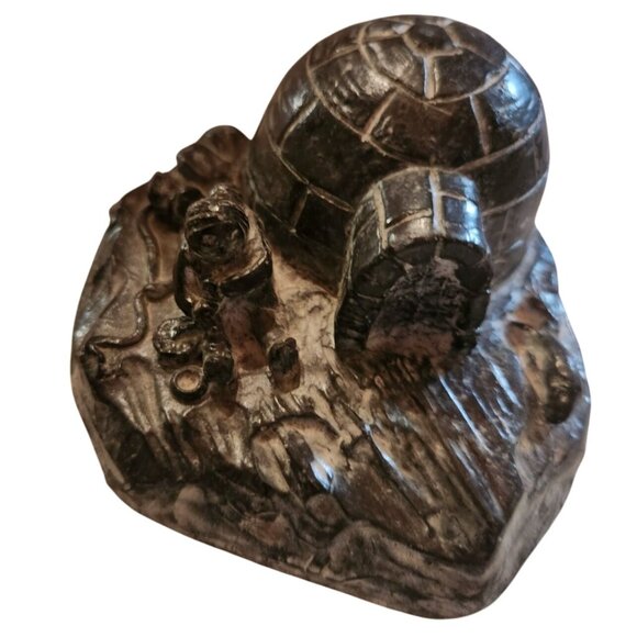 Handcrafted Wolf Originals Soapstone Igloo Eskimo Sculpture - Picture 2 of 5